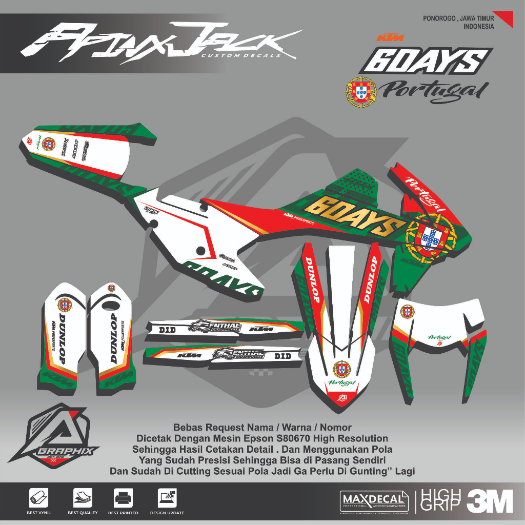 DECAL KTM SIXDAYS PORTUGAL /DECAL KTM MOTIFE SIXDAYS PORTUGAL