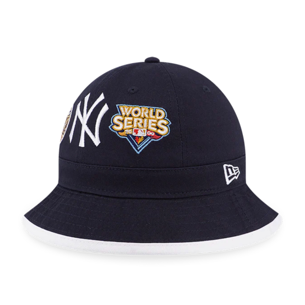 Topi New Era New York Yankees Historic Champs Navy Explorer Bucket Hat 100% Original Resmi