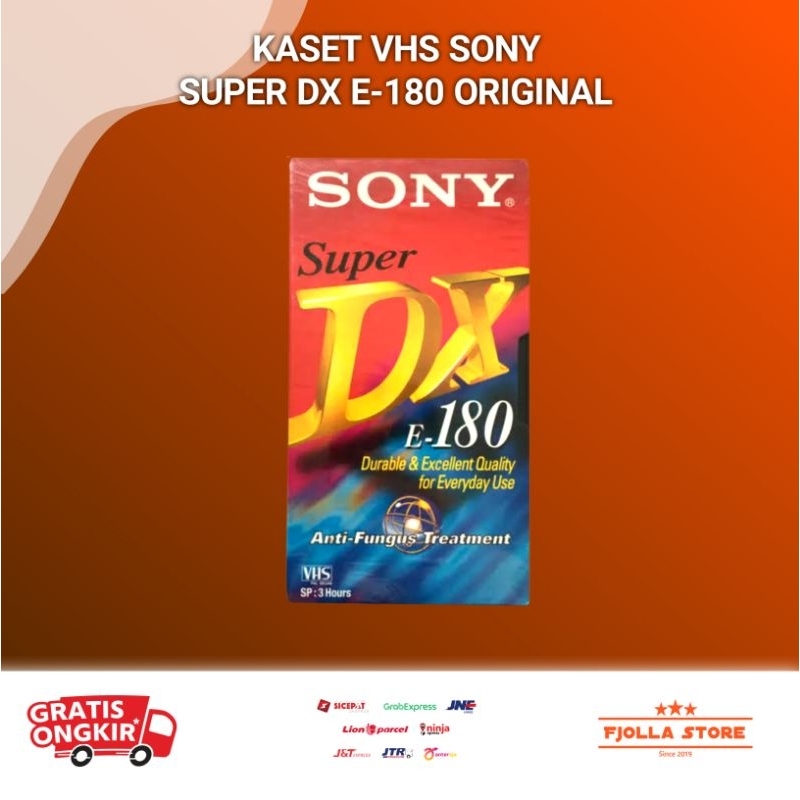 Kaset VHS Video Blank Sony Super DX E-180 Original
