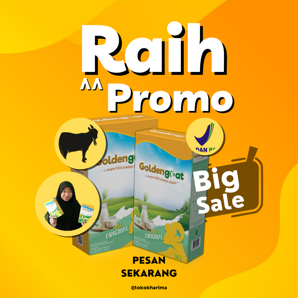 

Susu Kambing Etawa GOLDEN GOAT 200gr Pilihan Sehat Anda & Keluarga