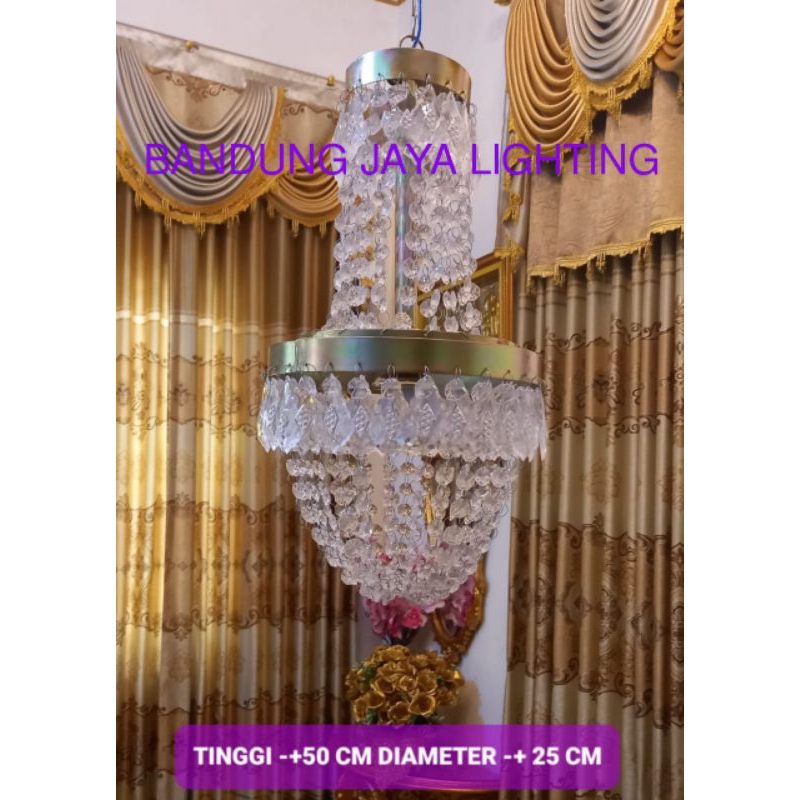 LAMPU KRISTAL MAHKOTA BULAT/LAMPU GANTUNG/LAMPU HIAS/LAMPU DEKORASI/LAMPU KRISTAL
