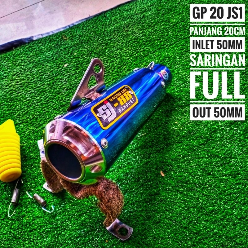 Slincer Knalpot SJ88 GP20 JS1 In Out 50 mm full saringan Panjang 20 cm