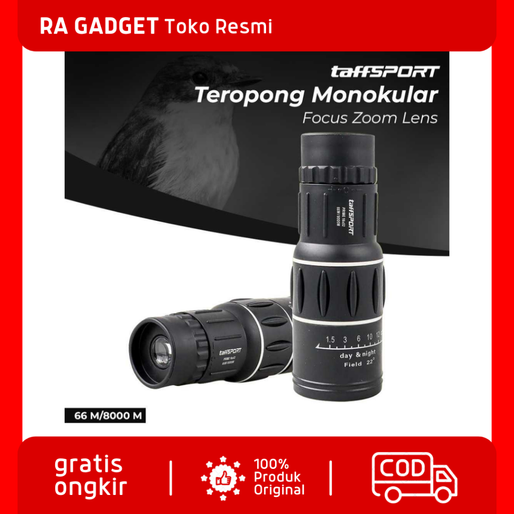 Prime Teropong Monokular Focus Zoom Lens 66 M/8000 M / Teropong Teleskop Telescope Keker Kekeran Mon