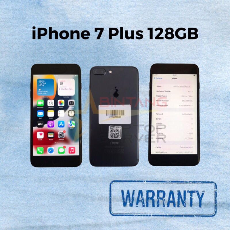 IPHONE 7 PLUS 128GB SECOND ONLY UNIT CASE SCRATCH IP 7+ 128GB