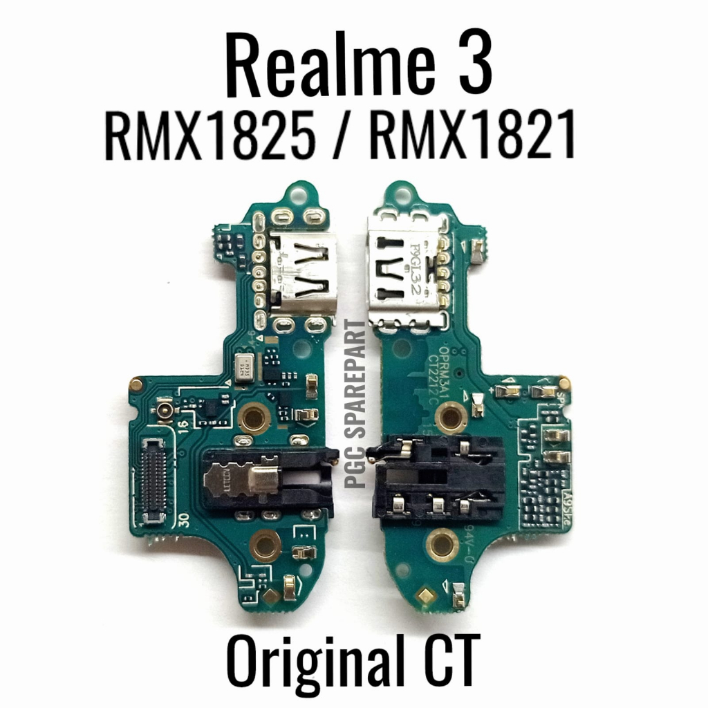 Original CT Ada IC - Papan PCB Charger + Mic + Handsfree Realme 3 / RMX1825 / RMX1821 / 1821 - Flexi