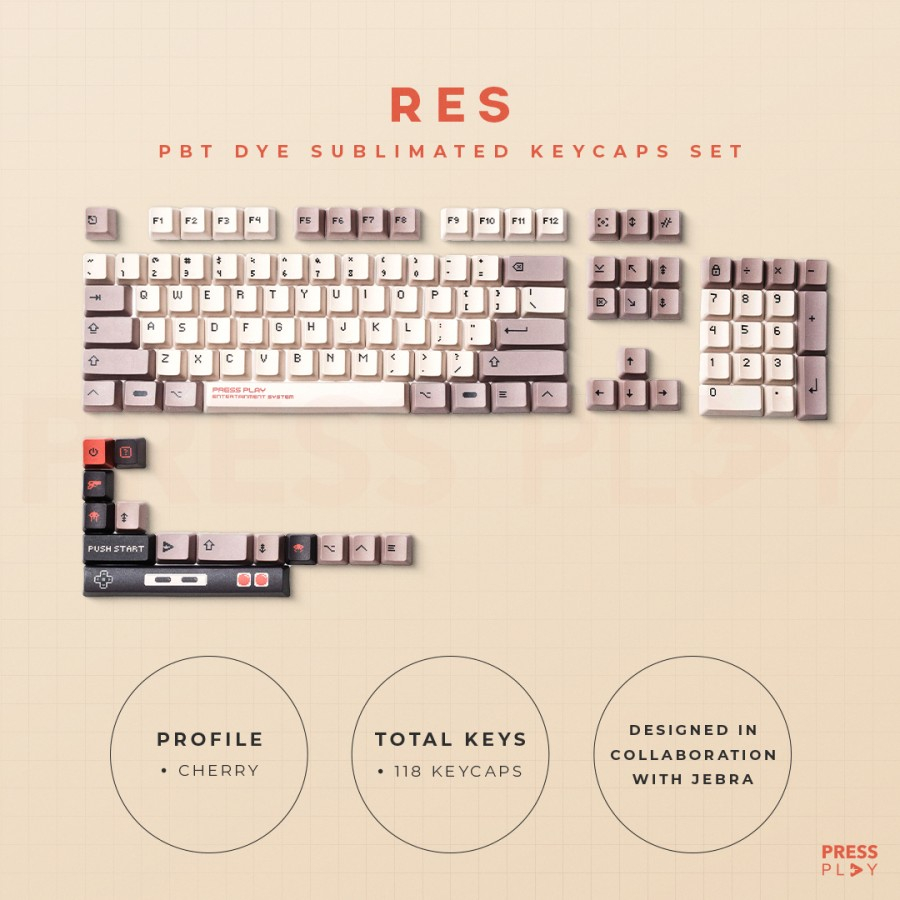 Press Play RES Press Play x Jebbra PBT Keycaps