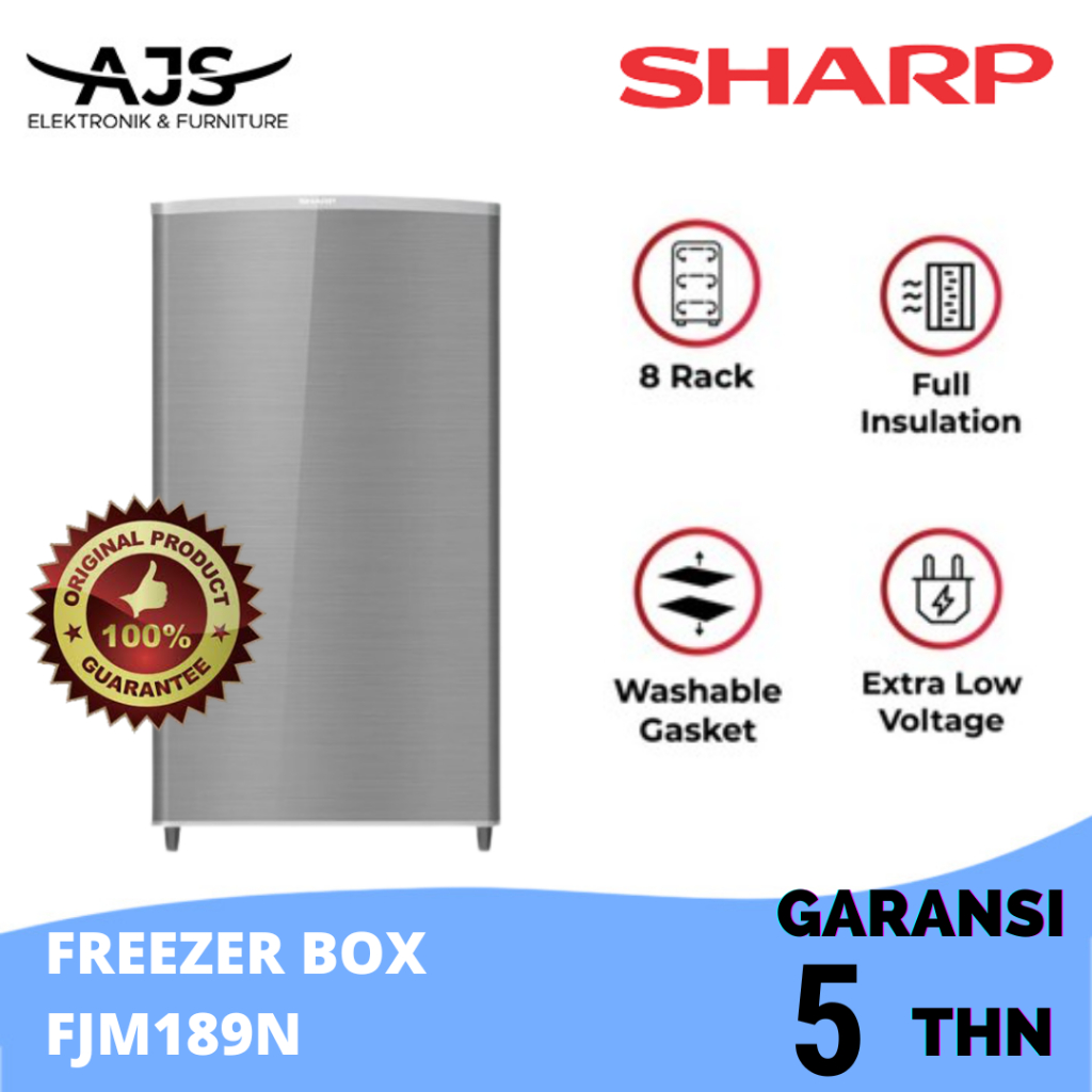 SHARP FREEZER FJM 189 NSS FJM189 NSS 6 RAK FREESER ES BATU ASI DLL