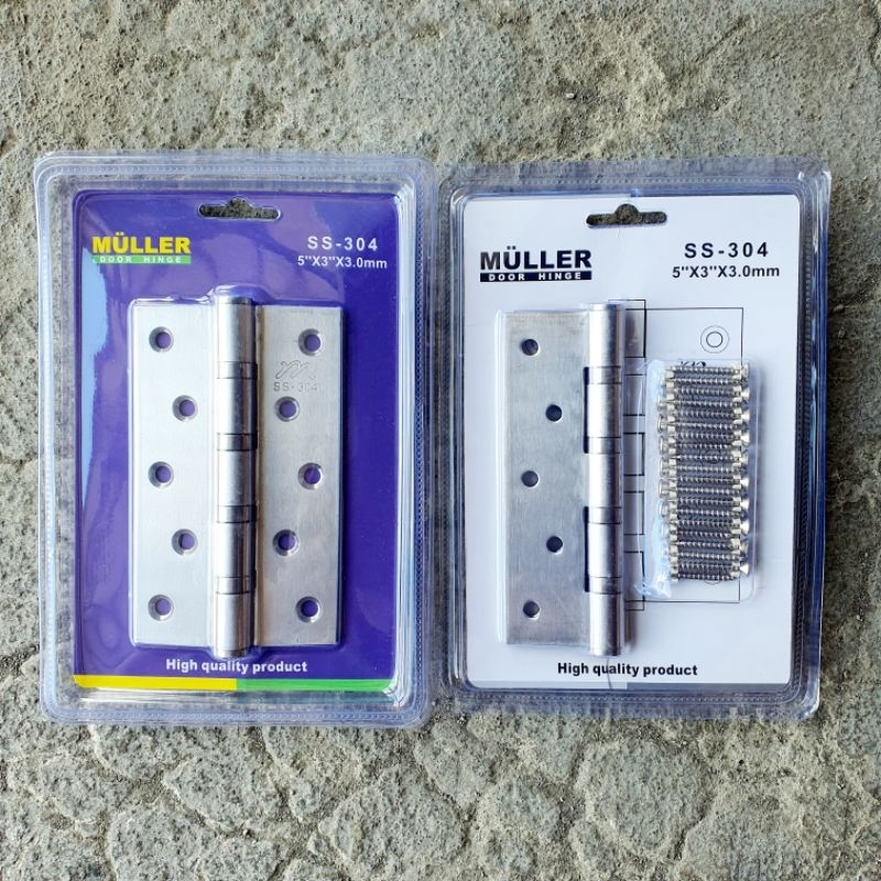 MULLER Engsel Pintu Jendela MULLER 5" 5 Inch Stainless Steel SS304 1 Pasang