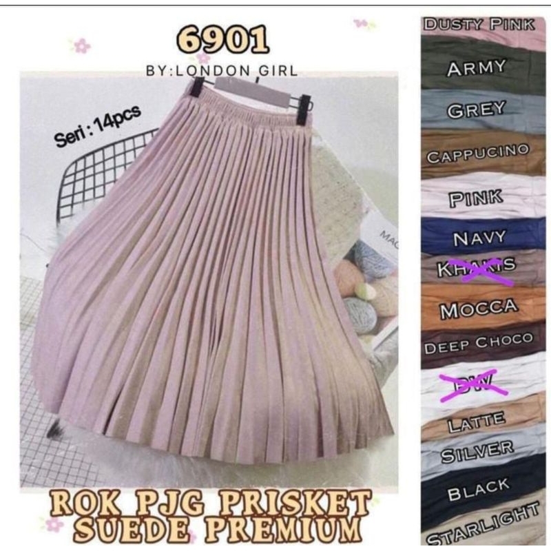 Rok Plisket Suede Premium