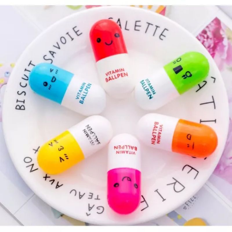 

1 Pcs Pulpen Vitamin Kapsul Unik Pulpen Stationary