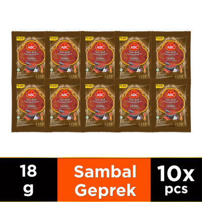 

ABC Sambal Geprek Pedas Isi 10 Saset x 18 g