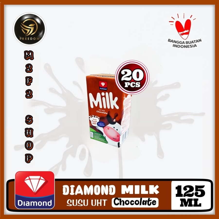 

DIAMOND Milk Susu Kotak UHT Chocolate | Rasa Cokelat - 125 ml (Kemasan 20 Pcs)