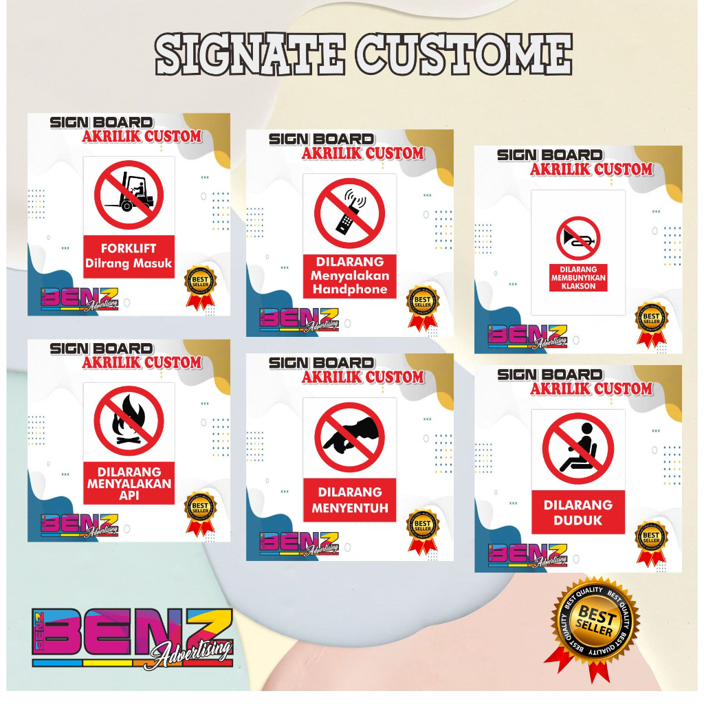 

SIGNAGE SIGNATE SIGNBOARD ACRYLIC CUSTOME WARNING GUDANG TIPE B