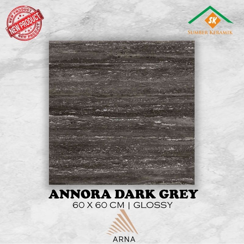 Granite lantai 60x60 Annora dark grey / Arna / Polished