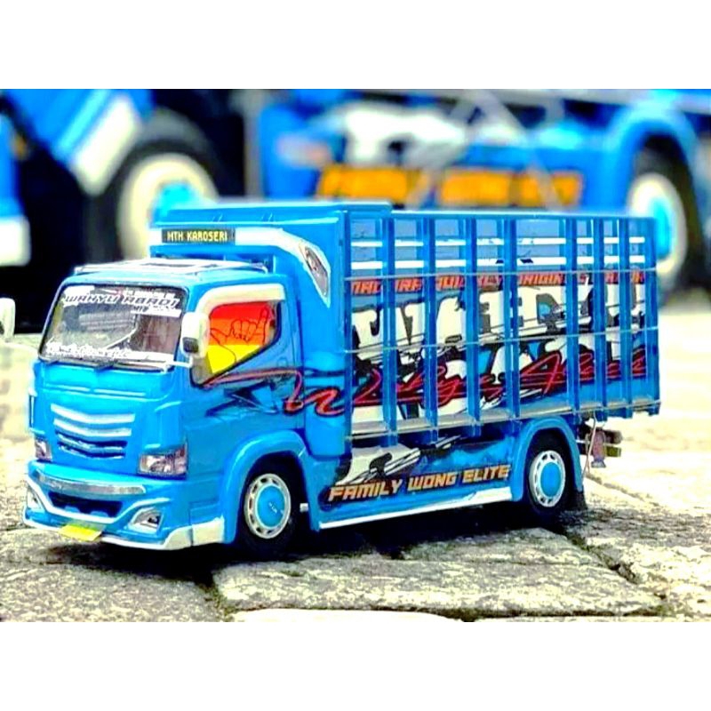 MINIATUR TRUK OLENG KAYU FULL LAMPU WAHYU ABADI / MINIATUR TRUK OLENG MURAH