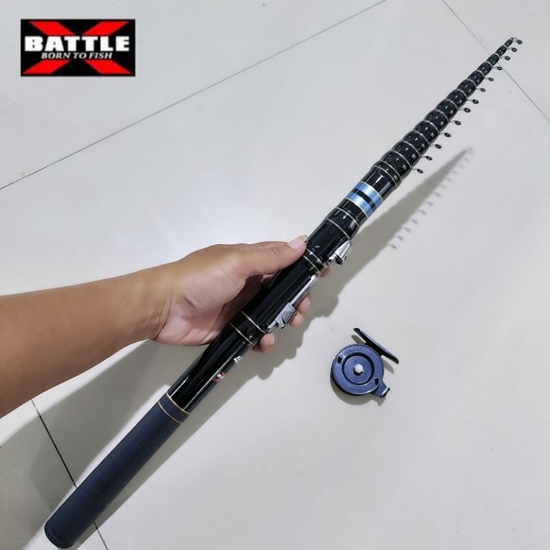 Joran tegek custom Battle-x 450 mini keiryu ros pendek