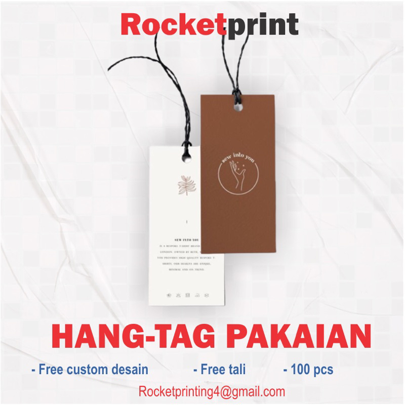 

Hangtag label baju + tali 100 pcs
