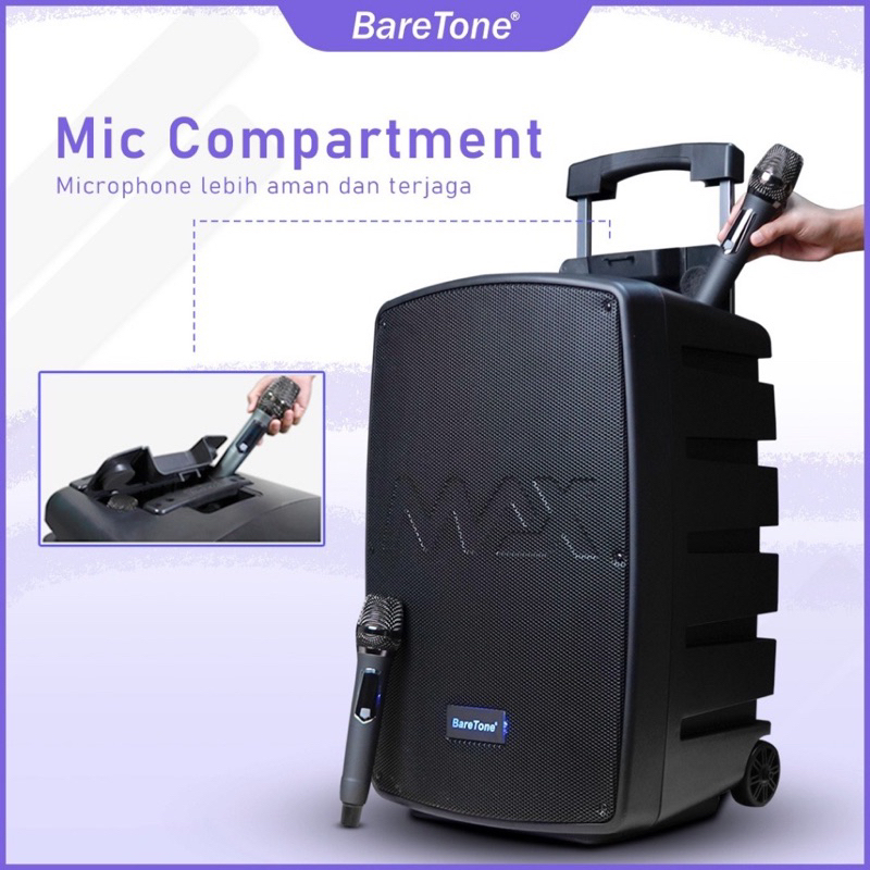 Speaker portable baretone max12nb original 12 inch speaker bluetooth baretone max12 nb