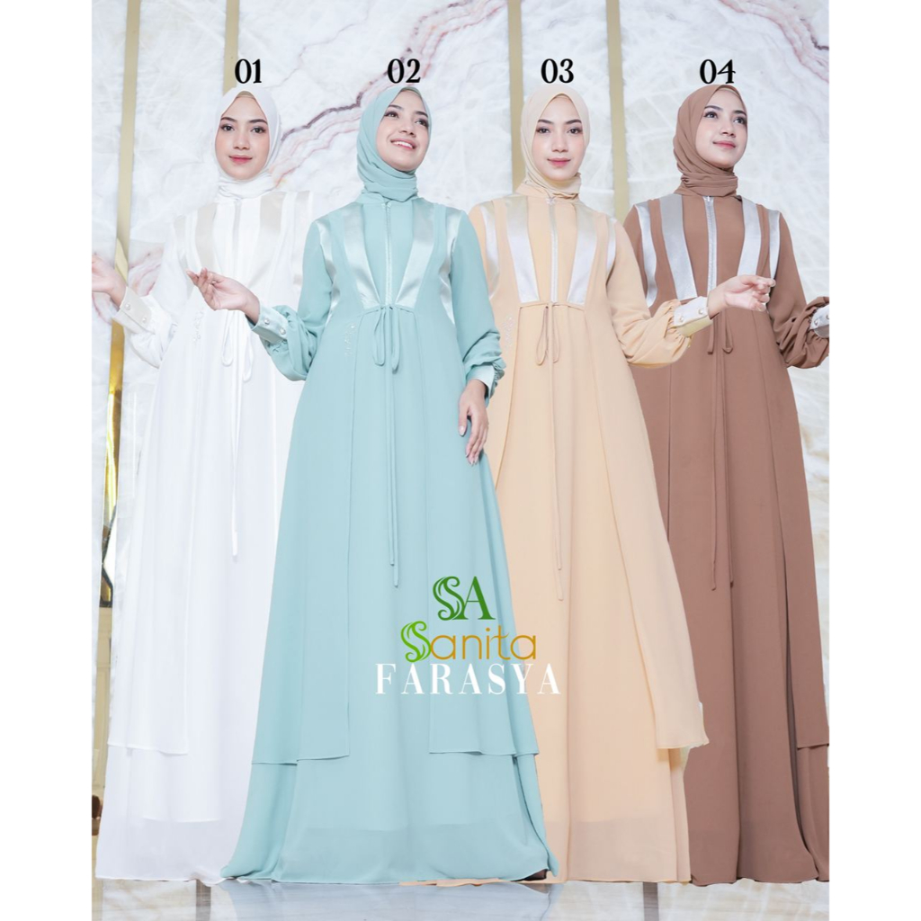 farasya Dress By Sanita ORI Gamis Syari Kekinian BestSeller Terlaris Termurah Original Syari