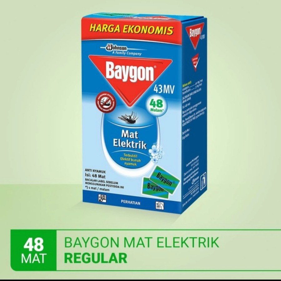Baygon Electric Mat Refill / Isi Obat Nyamuk Mat Elektrik isi 48's