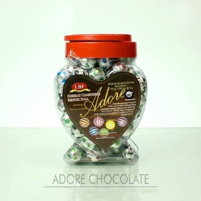 

Coklat Bola Adore Cokelat Toples Bentuk Love Isi 155 Pcs