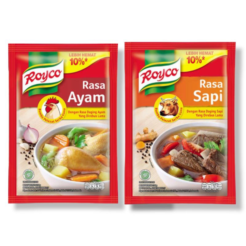 

Royco Bumbu Kaldu penyedap rasa Ayam | sapi 94 gr / 100 gr