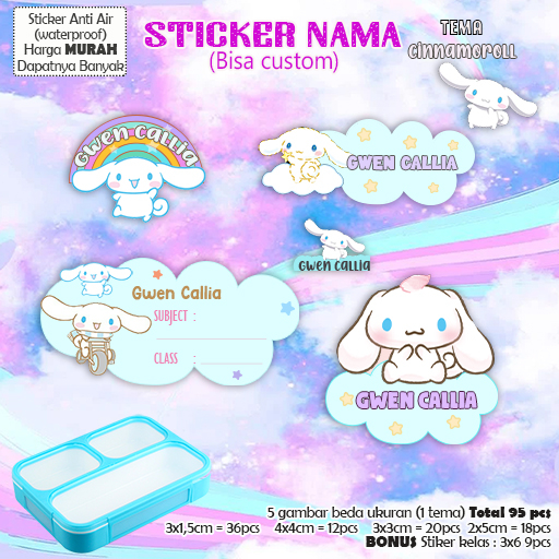 

95 Stiker nama anak custom waterproof/anti air free design free input nama request design