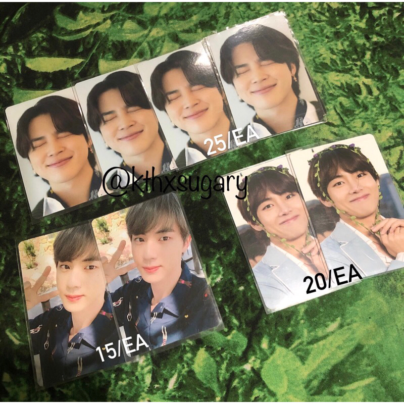 Photocard bts dicon 101 jimin merem, jin no 5, tae bunga