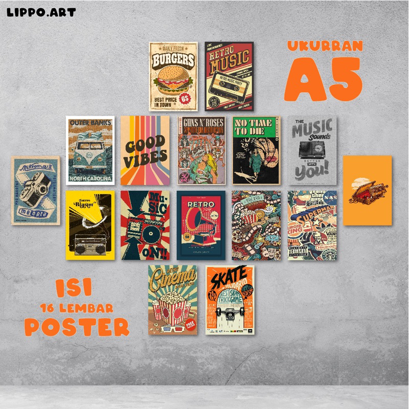 Poster Dinding Aestetic Hiasan Kamar Hiasan Tembok Hiasan Dekorasi Poster Band Retro Music Ukuran A5