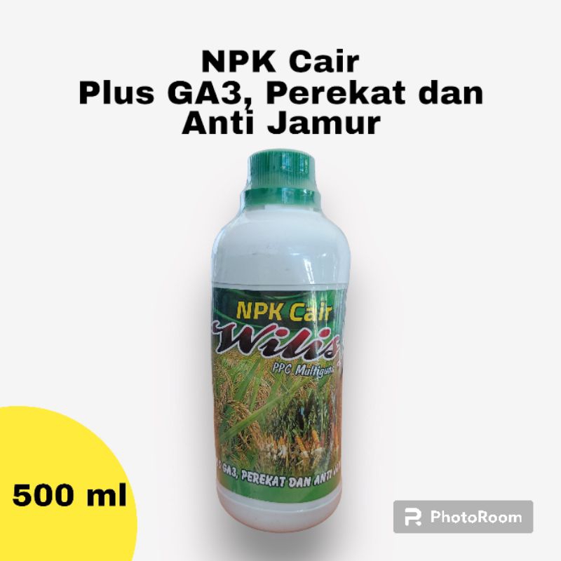 NPK Cair Wilis PPC Multiguna plus GA3, perekat dan anti jamur