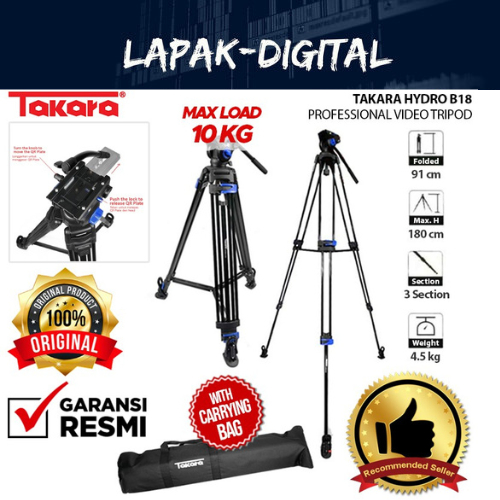 Takara Hydro B 18 B18 Professional Video Tripod Fluid Pan Head