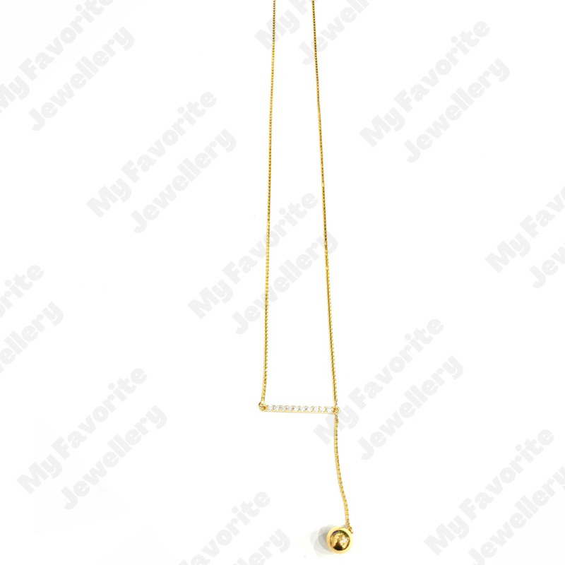 Kalung Plat AD Italy Bola Emas Asli Kadar 700