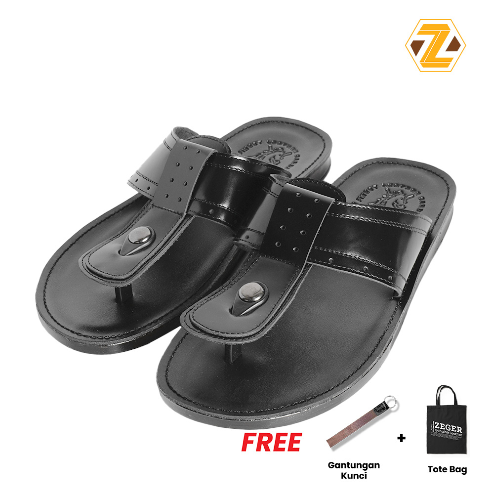 ZEGER Sandal Kulit Pria Jepit Kokop - TM 405