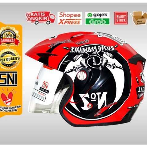 HELM HALF FACE GP DIABLO HELM SNI, GP DIABLO SIZE L