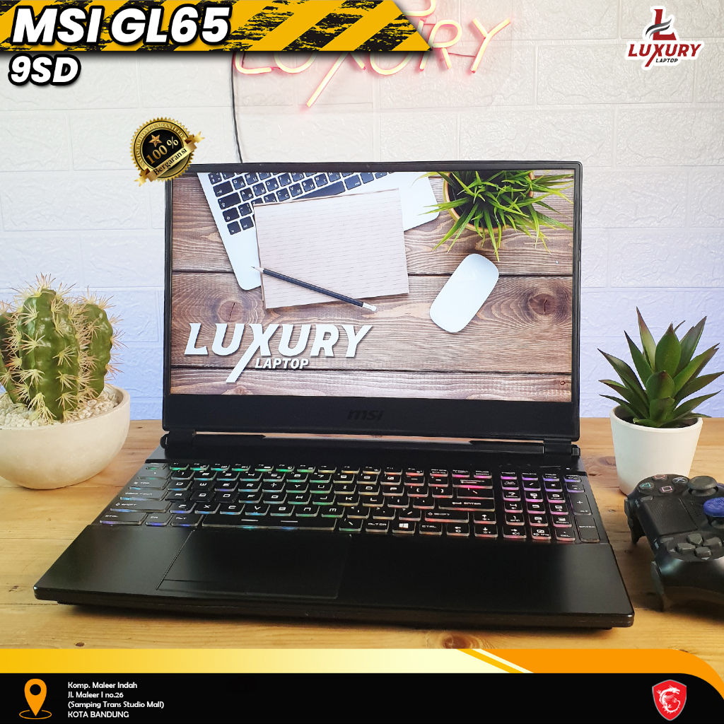 LAPTOP GAMING MSI GL65 9SD CORE I5 NVIDIA RTX 2060 6GB GDDR6 SSD 512GB RAM 16GB LAYAR 120HZ BACKLIGH