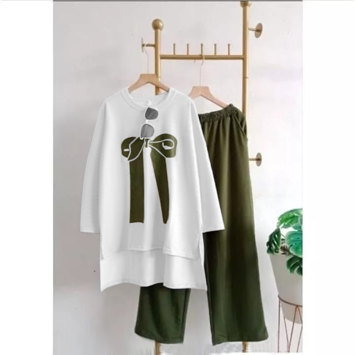 Baju Set Wanita St Pita Bahan Babyterry uk. XXL Celana Kulot Panjang
