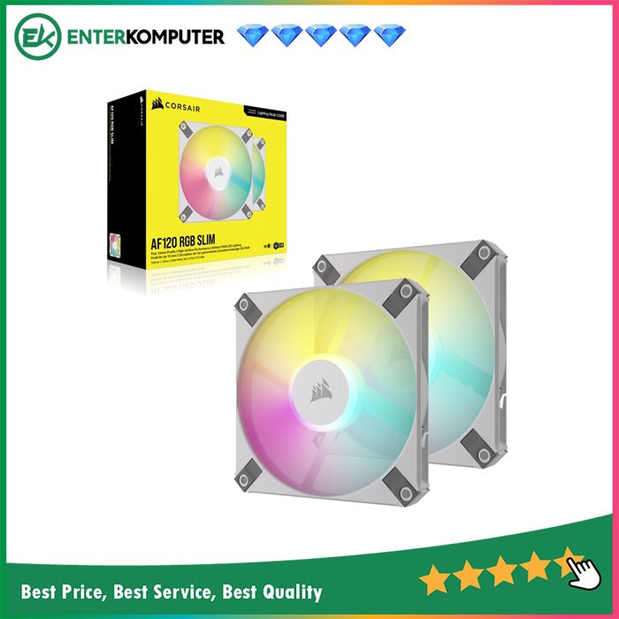 Corsair iCUE AF120 RGB Slim PWM White (Twin Pack) - 12CM Fan