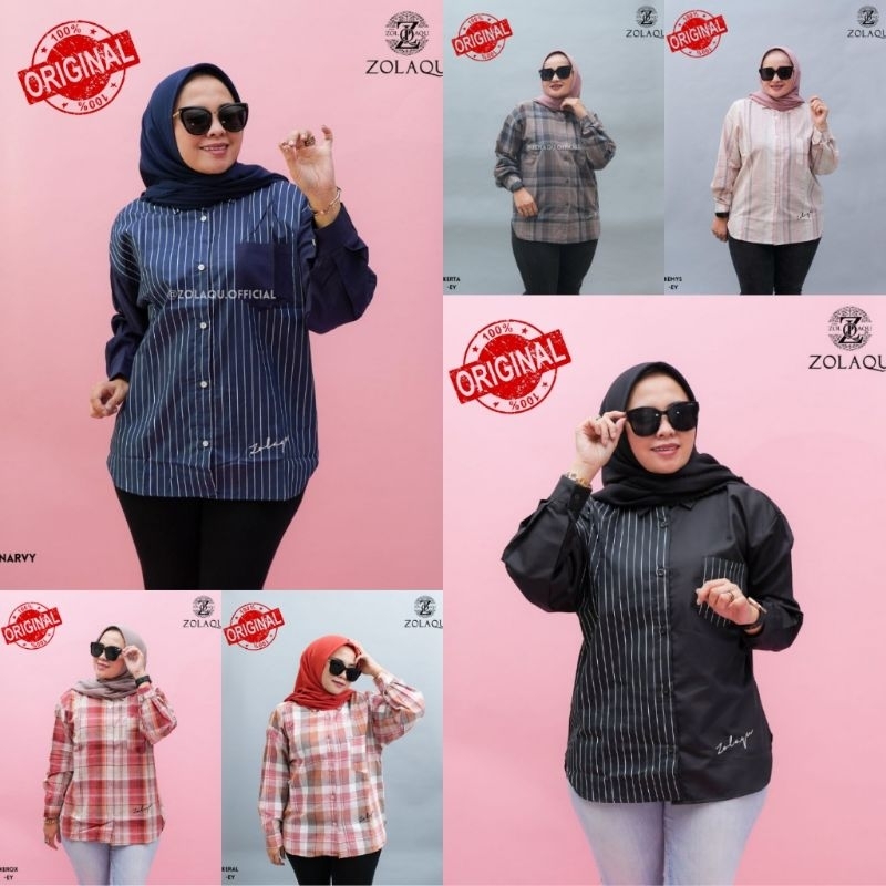 Kemeja ZOLAQU ORIGINAL kemeja katun Zolaqu Kemeja wanita Kemeja flanel