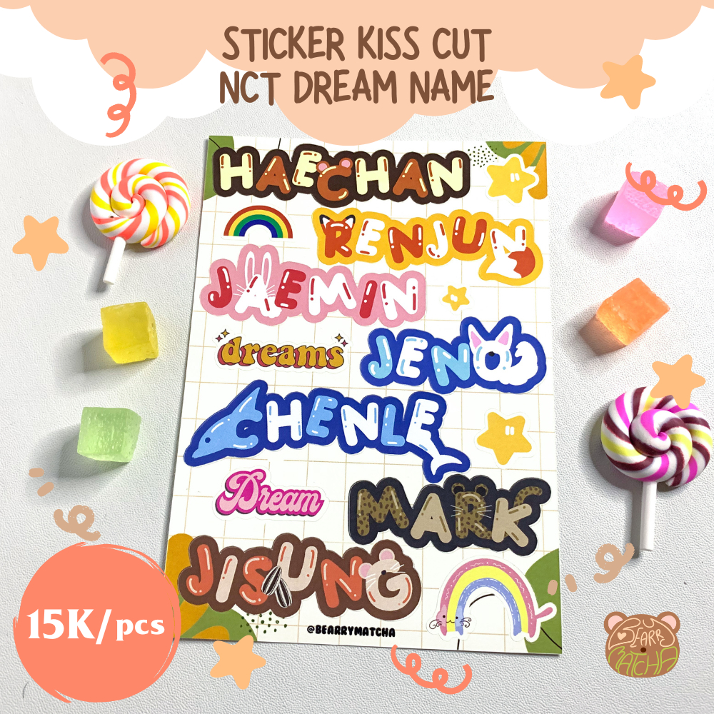 [READY STOCK] NCT Dream Cute Name Sticker Kiss Cut