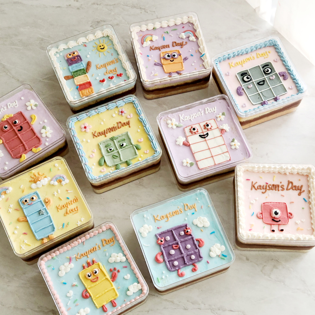 

Korean cake birthday bento number blocks