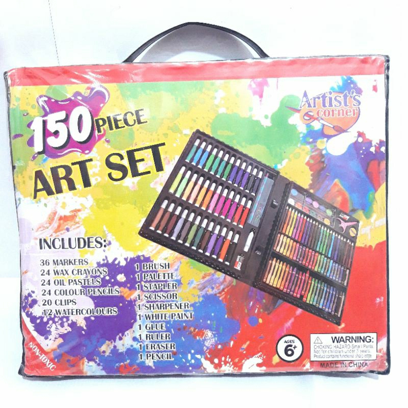 

Art Set Bag 150pcs Spidol Crayon Oil Pastel Pensil Warna Water Colours Lengkap