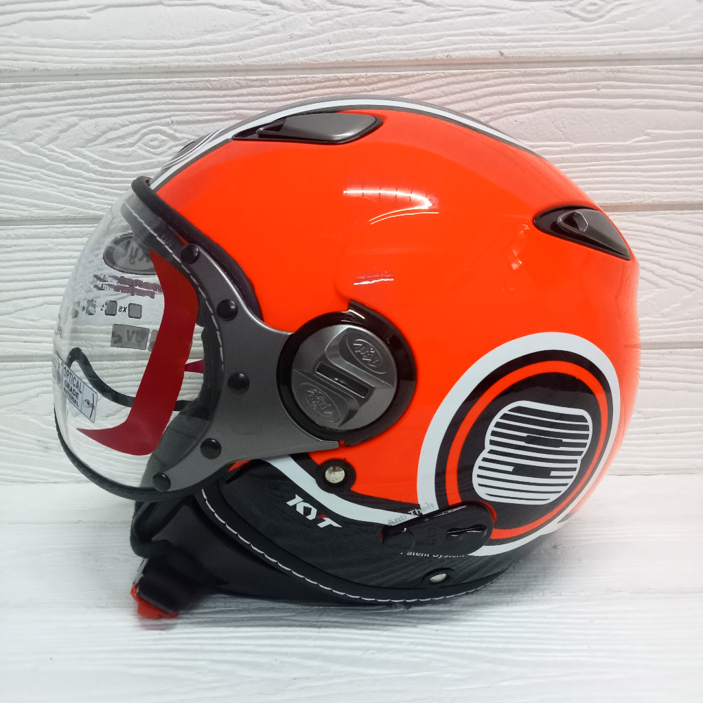 HELM KYT ELSICO SUPER FLUO #1 RED FLUO KYT RETRO RED FLUO ORIGINAL