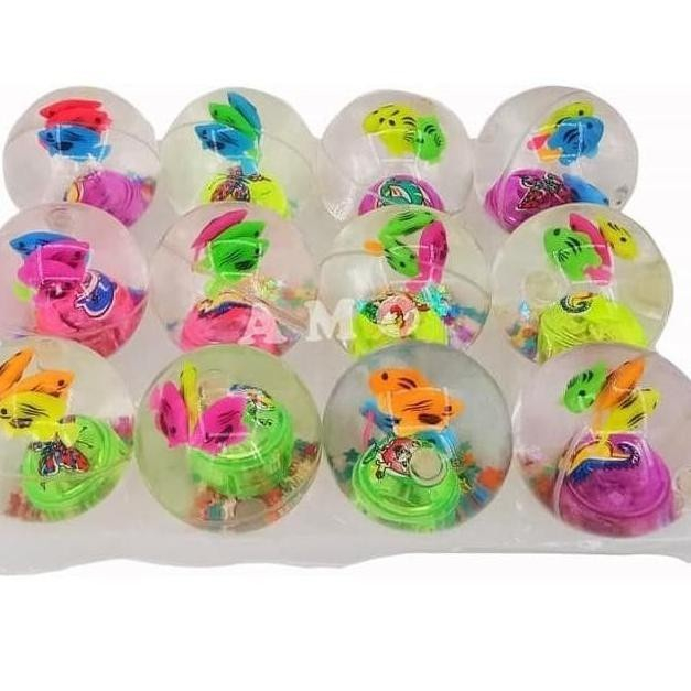 BOLA KARET IKAN LAMPU-BOLA BEKEL BOLA PANTUL BOLA KARET AIR LAMPU Bola Karet Mainan Anak Bola Karet 