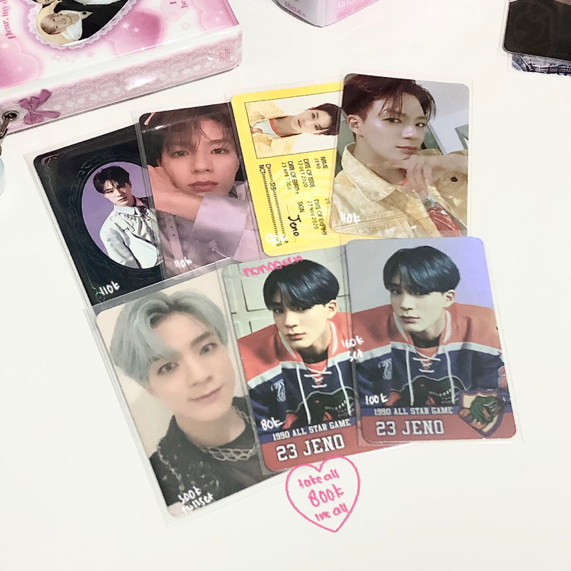 jeno nct dream photocard pc reso resonance yearbook yb past departure id card idc ar ticket full set merchandise merch trading card tc 90s love holo non