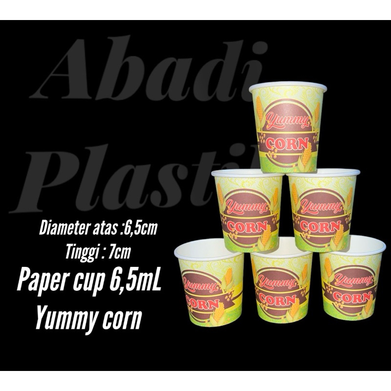 PAPER CUP JAGUNG JASUKE/GELAS KERTAS JAGUNG 6,5oz -50 pcs