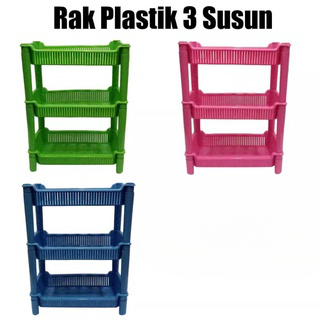 Rak Mini Plastik Susun 3 Segi Rak Plastik Kecil Serbaguna