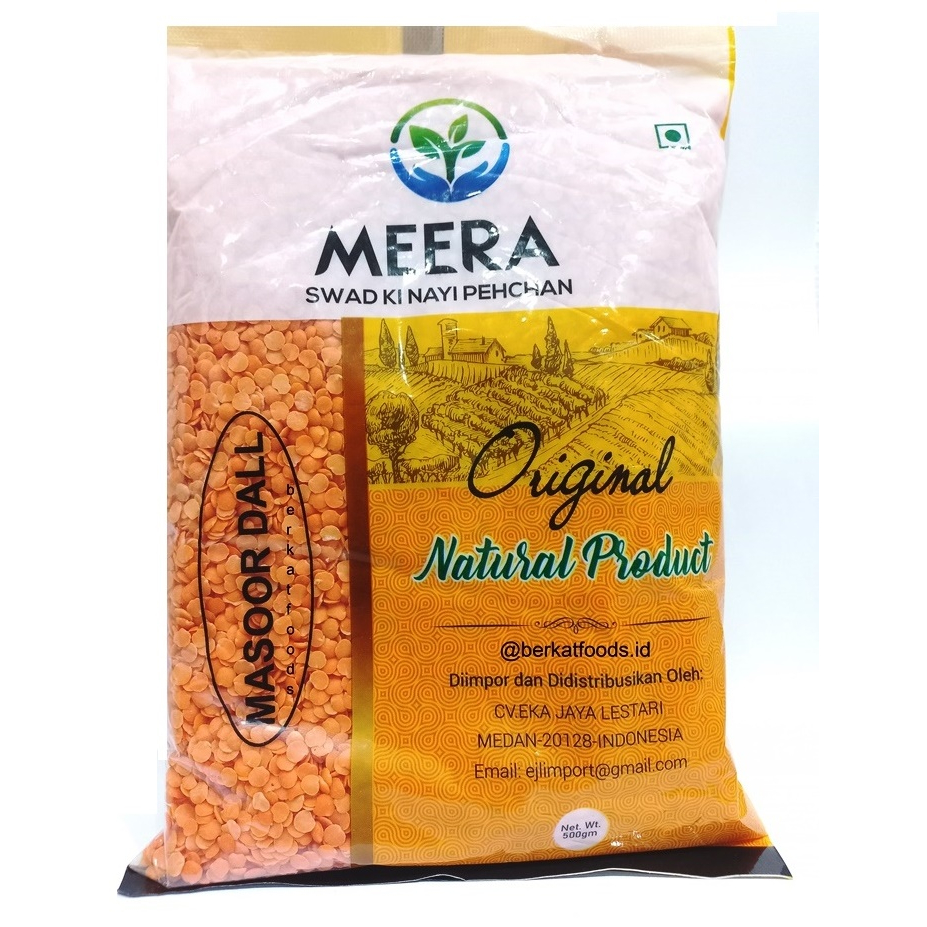 

Masoor Dal Meera 1Kg / Dhal / Daal / Red Orange Lentils / Split / Kacang Adas