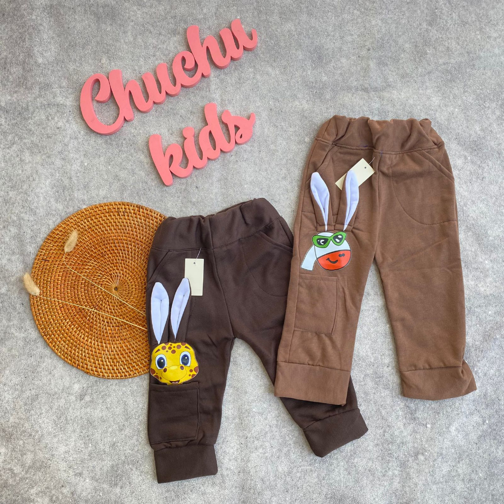 Celana Panjang Kaos Anak Laki laki perempuan lucu motif hewan, celana joger bayi anak cewek cowok 1 