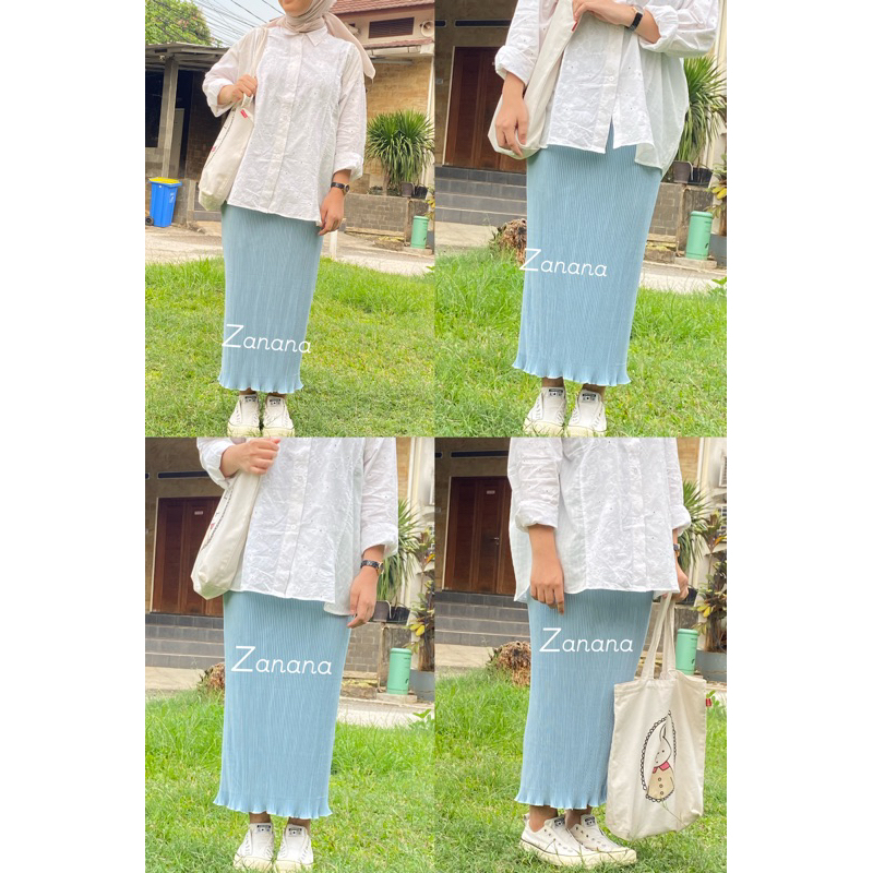 Rok Plisket Wavy Baby blue