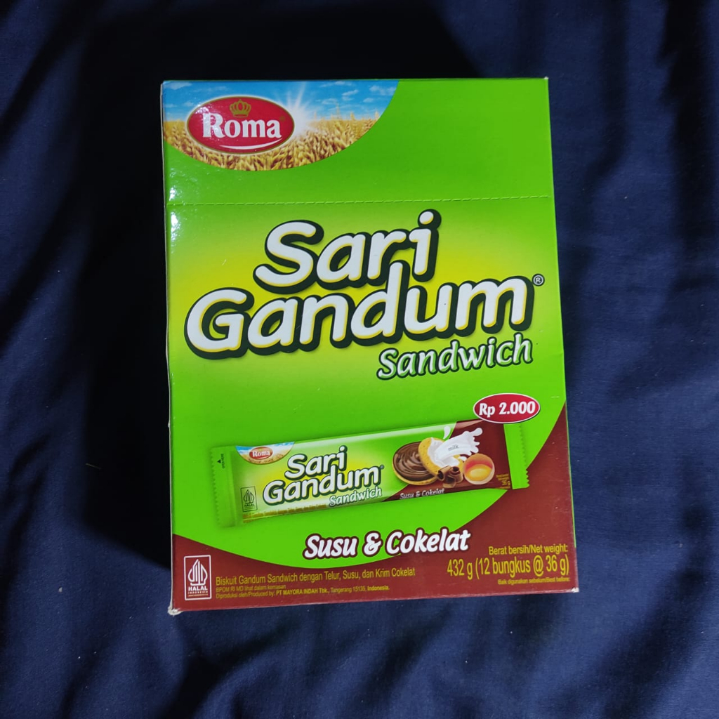 

Roma sari gandum coklat isi 12pcs